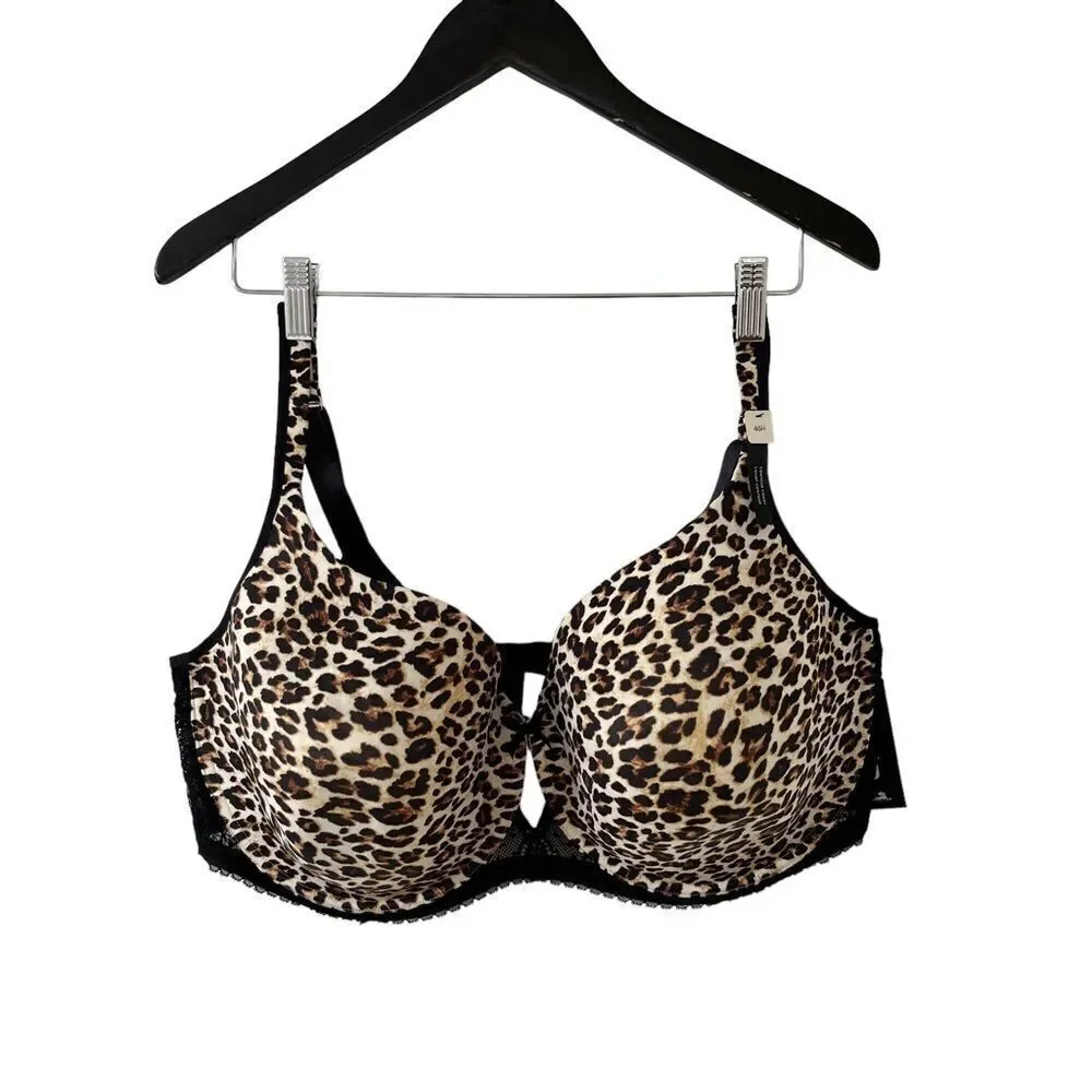 NWT Déesse Lingerie 46H 5D Contour Underwire Bra Animal Print Lace Style 448535 - Picture 2 of 13